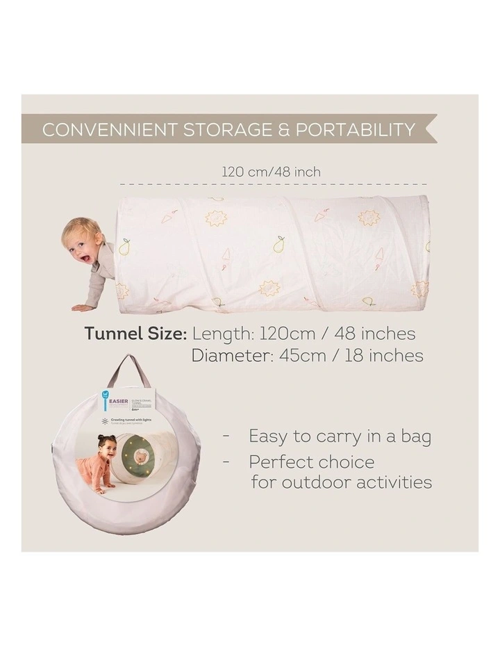 Glow & Go Tunnel Soft Plush Bear Baby Crawling Toy 6M 120cm image 3