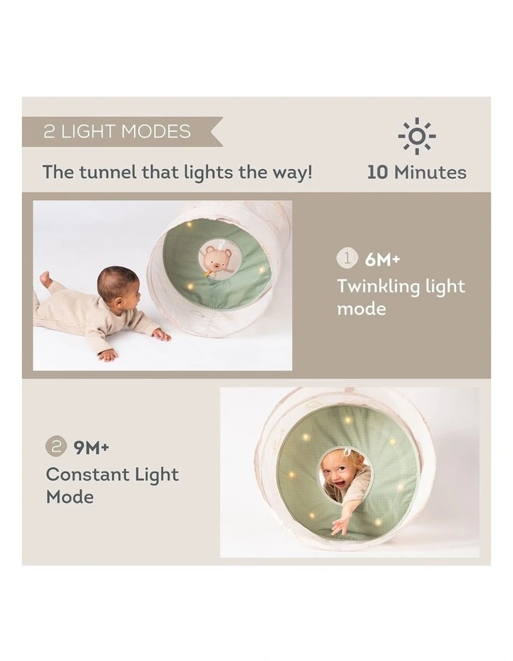 Glow & Go Tunnel Soft Plush Bear Baby Crawling Toy 6M 120cm image 5