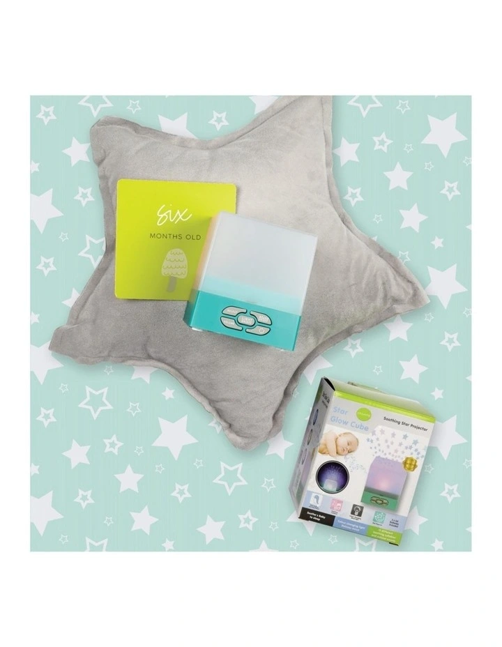 2pc Nighttime Bliss Set W/ Star Glow Cube & Blankie Friend Grey image 2