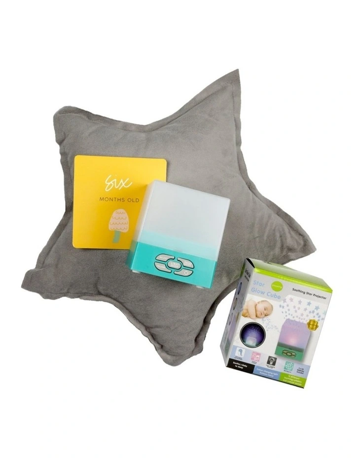 2pc Nighttime Bliss Set W/ Star Glow Cube & Blankie Friend Grey image 3