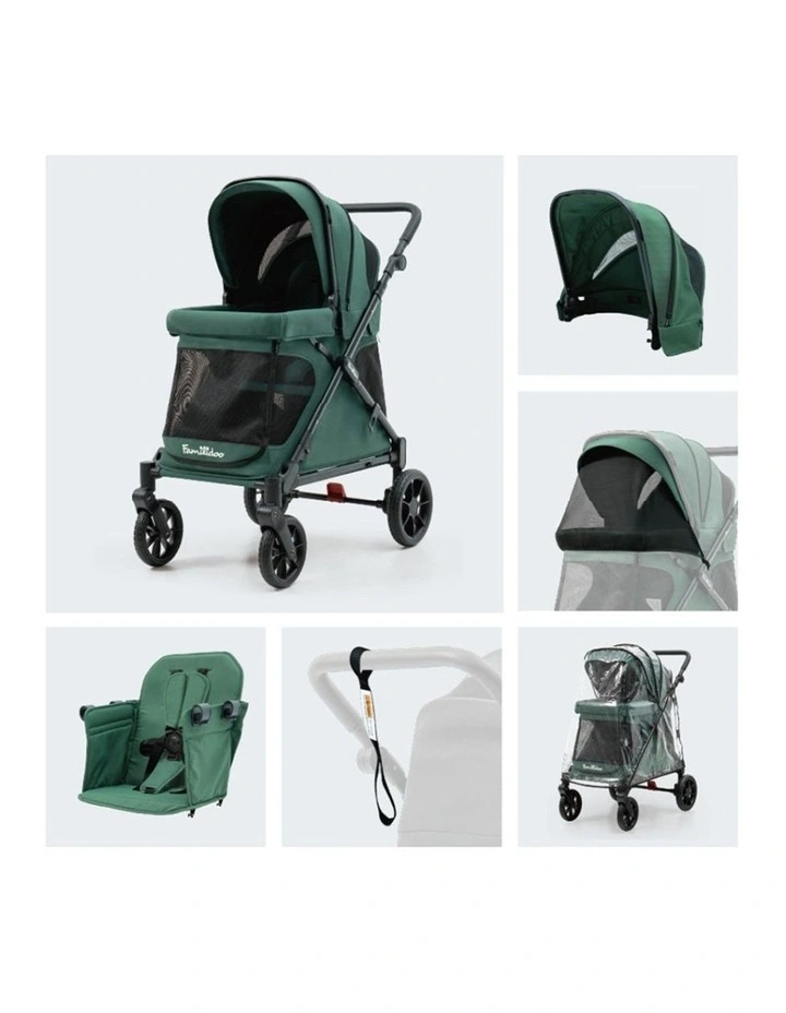 Familidoo Q1 2.0 Wagon Stroller Emerald Green Multi-Use image 2