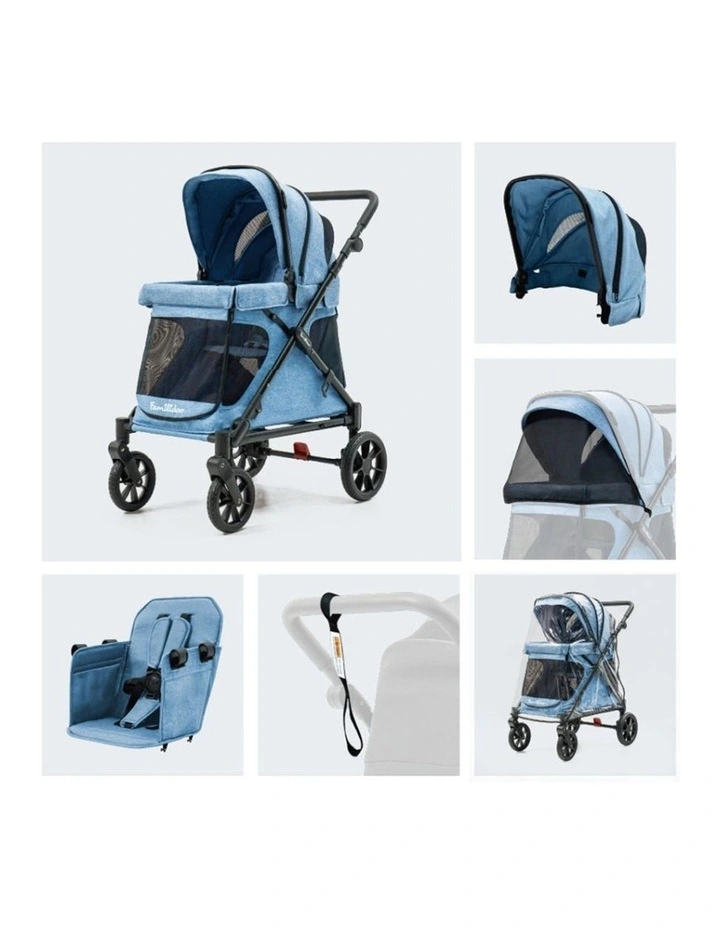 Familidoo Q1 2.0 Wagon Stroller Lightweight Denim Blue image 2