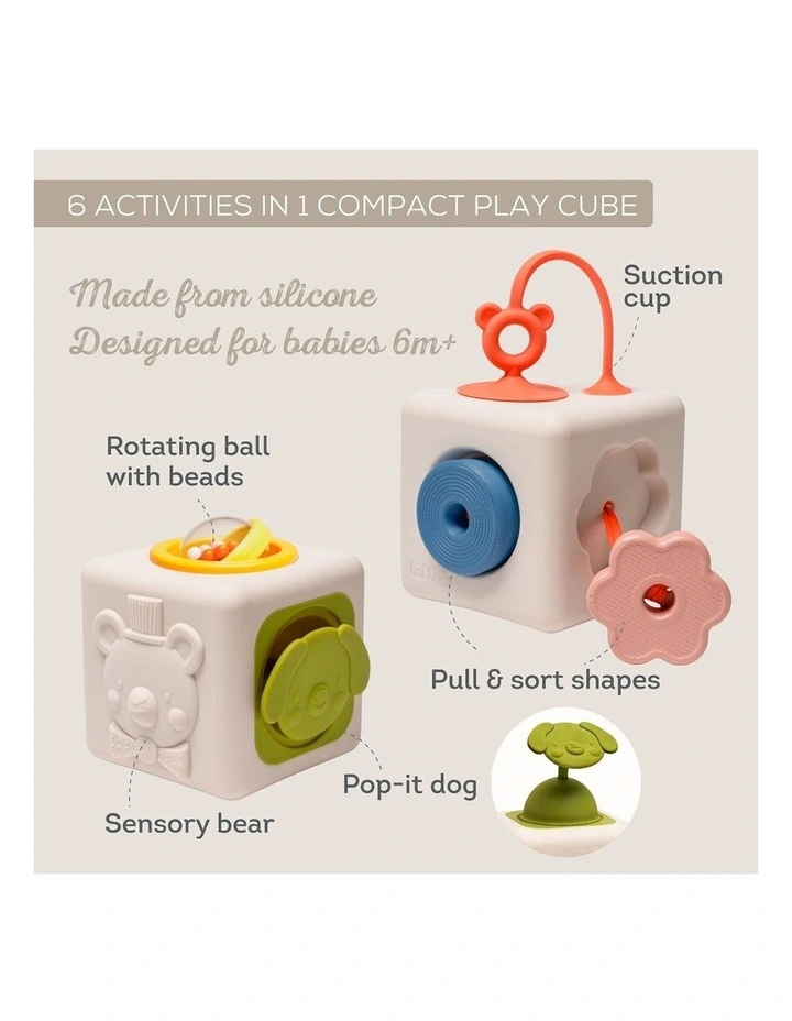 Peek & Play Silicone Cube Baby Activity Toy Sensory Development image 4