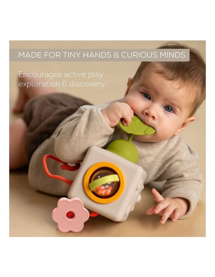 Peek & Play Silicone Cube Baby Activity Toy Sensory Development image 6