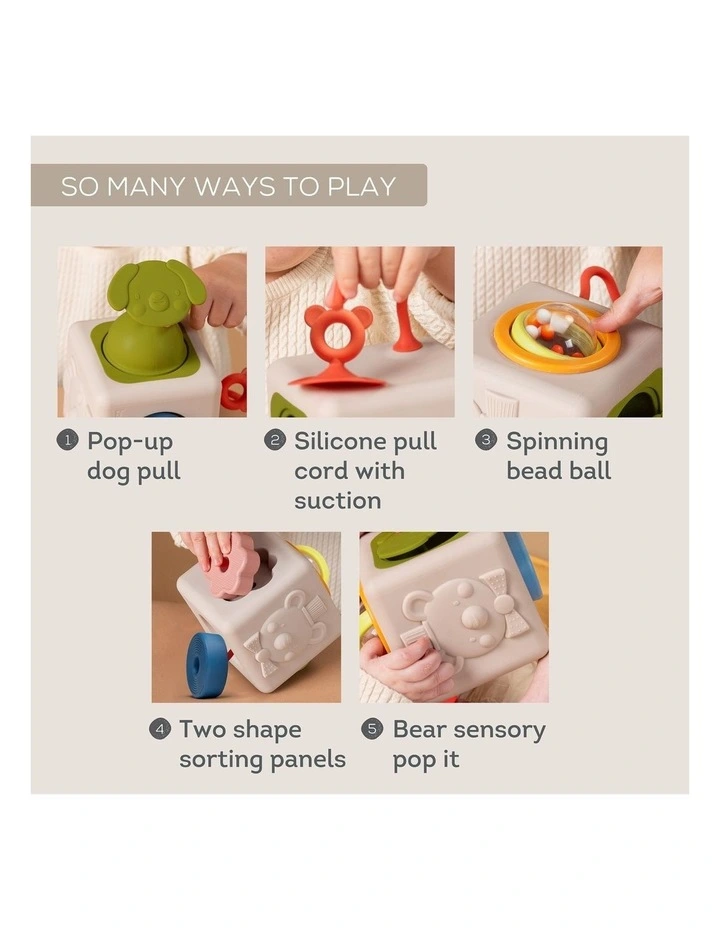 Peek & Play Silicone Cube Baby Activity Toy Sensory Development image 7