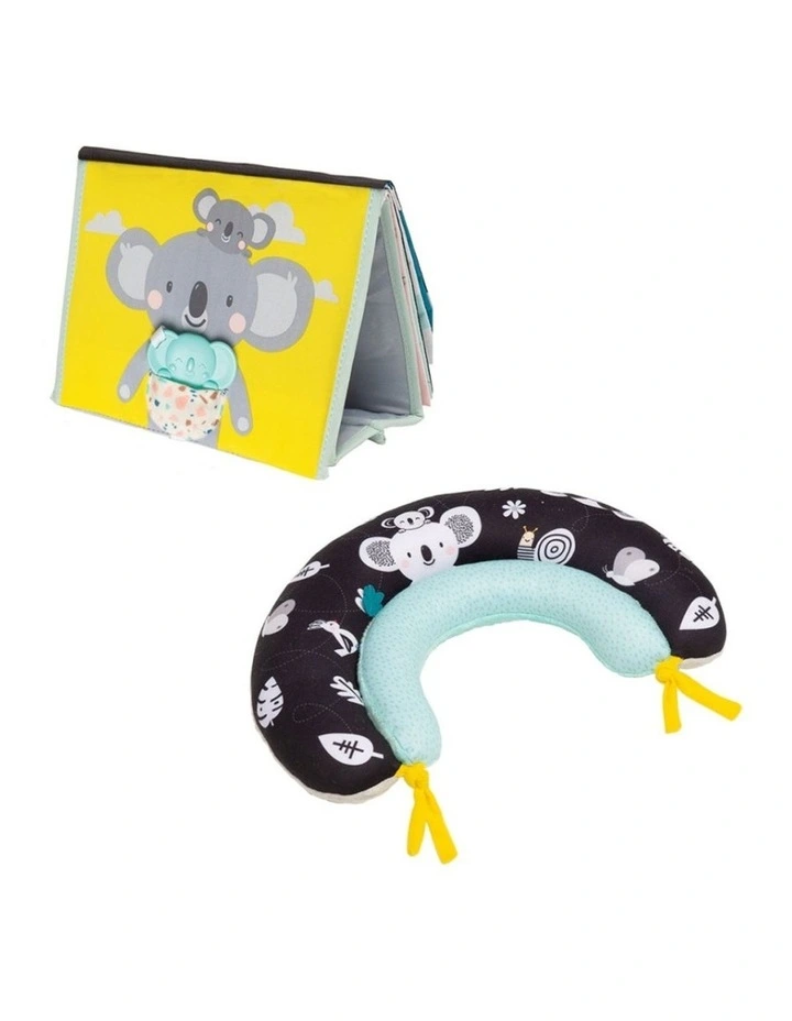 2pc Tummy Time Bundle 2-in-1 Pillow & Soft Book Set Koala Design image 1