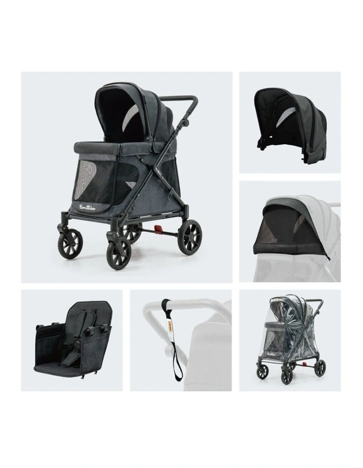 Familidoo Q1 2.0 Wagon Stroller Lightweight Charcoal Grey image 2