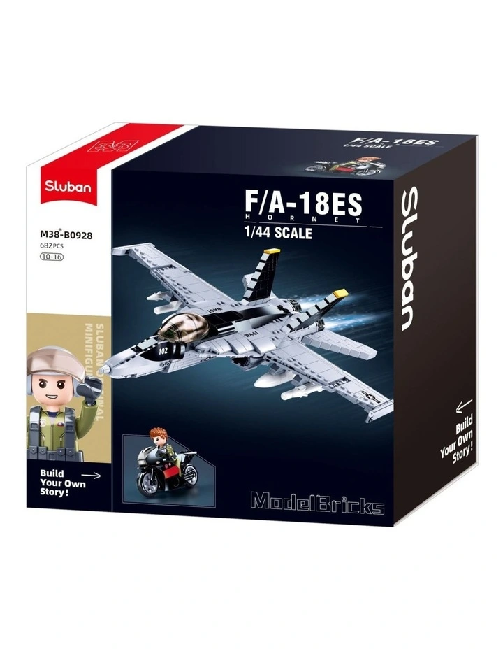 Sluban B0928 Model Kit FA18 Super Hornet Fighter Jet Plane RAAF Military Air Force Building Blocks image 2