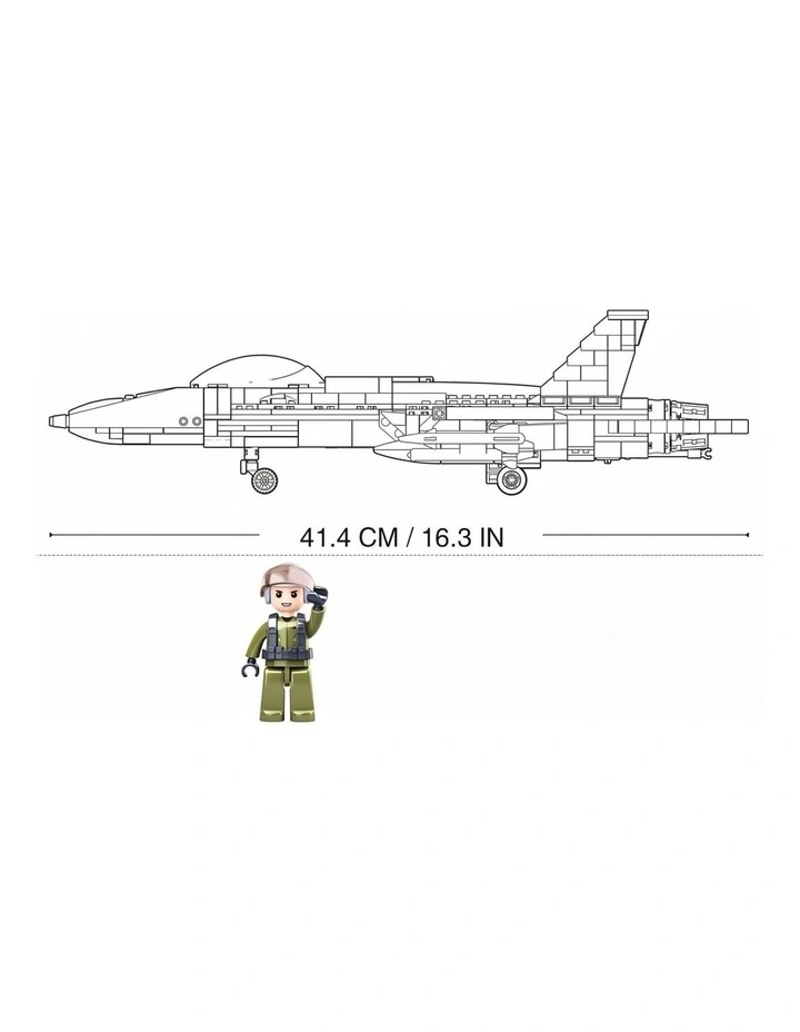 Sluban B0928 Model Kit FA18 Super Hornet Fighter Jet Plane RAAF Military Air Force Building Blocks image 3
