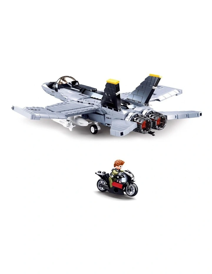 Sluban B0928 Model Kit FA18 Super Hornet Fighter Jet Plane RAAF Military Air Force Building Blocks image 4
