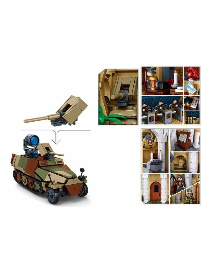 Sluban B1532 Model Kit 44cm Battle Of Sainte Mere Eglise D-Day WWII Paratrooper Army Building image 3