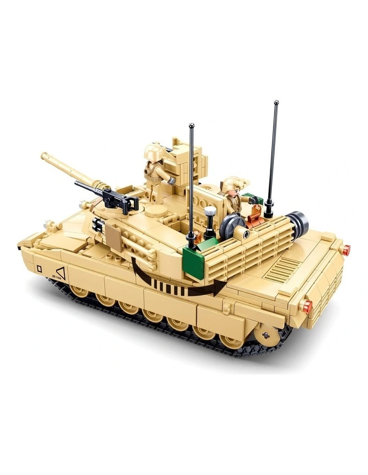 Sluban B0892 Model Kit M1A2 Abrams Main Battle Tank US Army Desert Armor Vehicle Military image 4