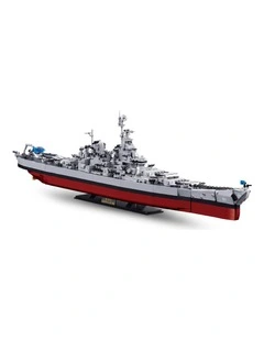 Sluban B1291 Model Kit 1:350 USS Missouri BB63 Mighty Mo Battleship Warship WWII Navy Vessel Boat