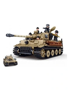 Sluban B1533 Model Kit 1:35 Tiger I Tank German Panzer WWII Army Military Building Blocks DIY Toy