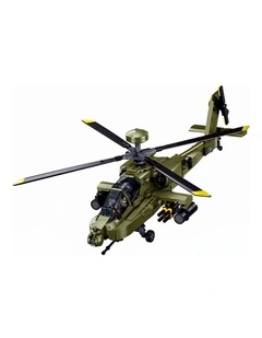 Sluban B1536 Model Kit 1:44 AH-64D Apache Attack Helicopter Chopper Gunship Army Military Air Force