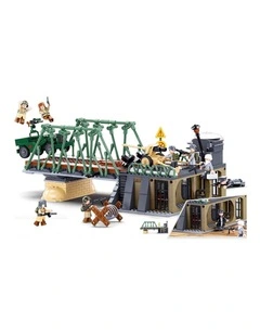 Sluban B0981 Model Kit WWII Battle of Budapest Winter Counter Attack Military Bridge Checkpoint