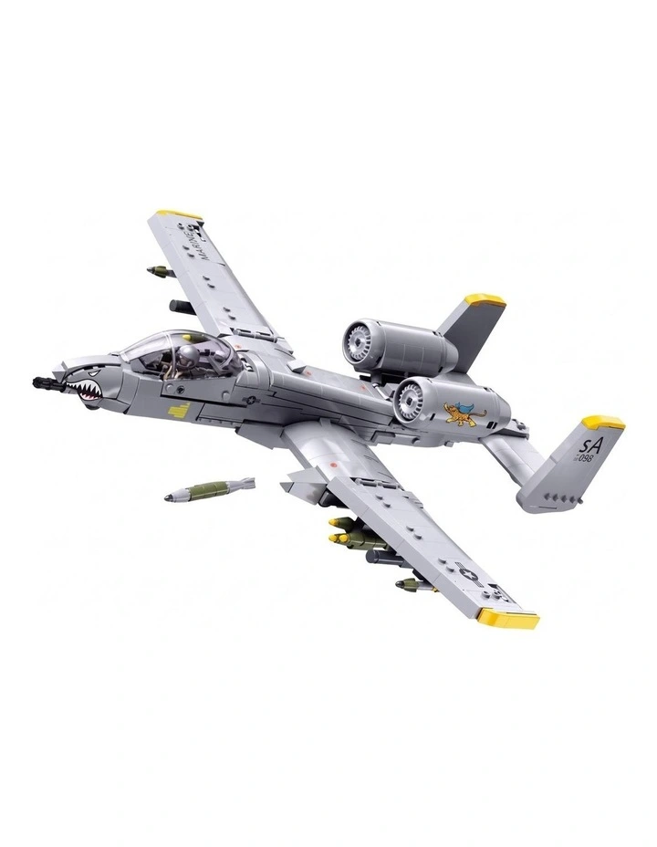 Sluban B1362 Model Kit 1:44 A10 Warthog Thunderbolt Attack Jet Fighter Plane USAF Military Building image 1
