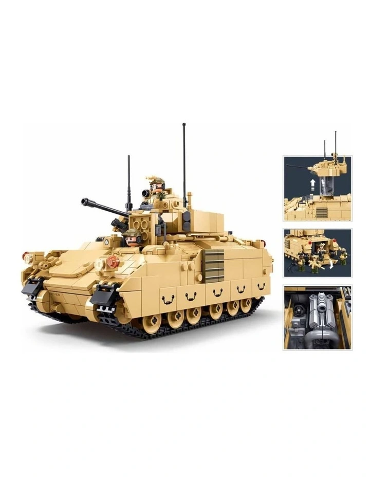 Sluban B1363 Model Kit 1:35 M3A3 Bradley Armored Infantry Vehicle IFV AFV Modern US Army image 2