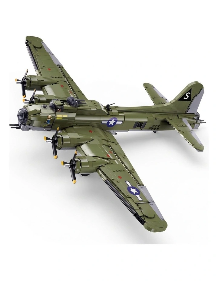 Sluban B1367 Model Kit 1:44 B17 Flying Fortress Heavy Bomber WWII USAAF Army Air Force Building image 1