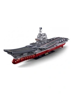 Sluban B1189 Model Kit 1:450 Aircraft Carrier Shandong Type 002 PLAN Warship Navy Vessel Boat