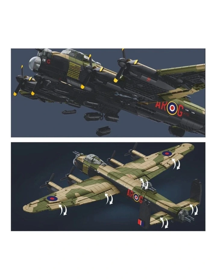 Model Kit 1:44 Lancaster Bomber G For George Plane WWII RAAF Air Force Military Building Blocks DIY image 2