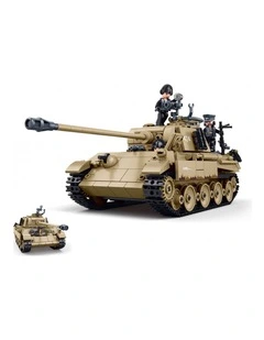Sluban B1535 Model Kit 1:35 Panther G Tank German Panzer WWII Army Military Building Blocks DIY