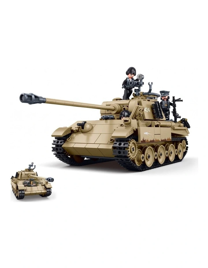 Sluban B1535 Model Kit 1:35 Panther G Tank German Panzer WWII Army Military Building Blocks DIY image 1