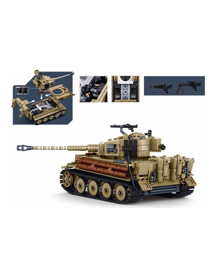 Sluban B1535 Model Kit 1:35 Panther G Tank German Panzer WWII Army Military Building Blocks DIY image 2