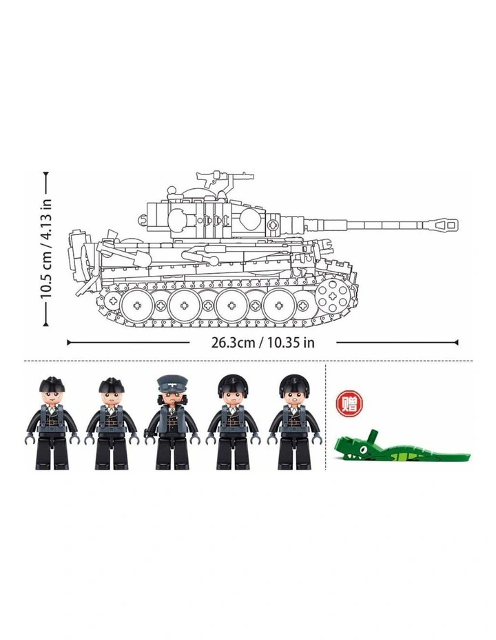 Sluban B1535 Model Kit 1:35 Panther G Tank German Panzer WWII Army Military Building Blocks DIY image 3