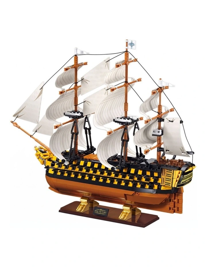 Sluban B1552 Model Kit 1:200 HMS Victory Sailing Battleship Warship Navy Vessel Boat Military DIY image 3