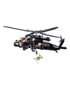 Sluban B1012 Model Kit UH60 Black Hawk Medical Rescue Helicopter US Army MEDEVAC Air Force Military
