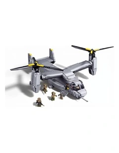 Sluban B1537 Model Kit 1:44 MV-22 Osprey Tiltrotor Helicopter Plane Military Air Force Building