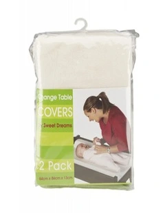 Sweet Dreams 2 Pack Change Table Mattress Covers Beige