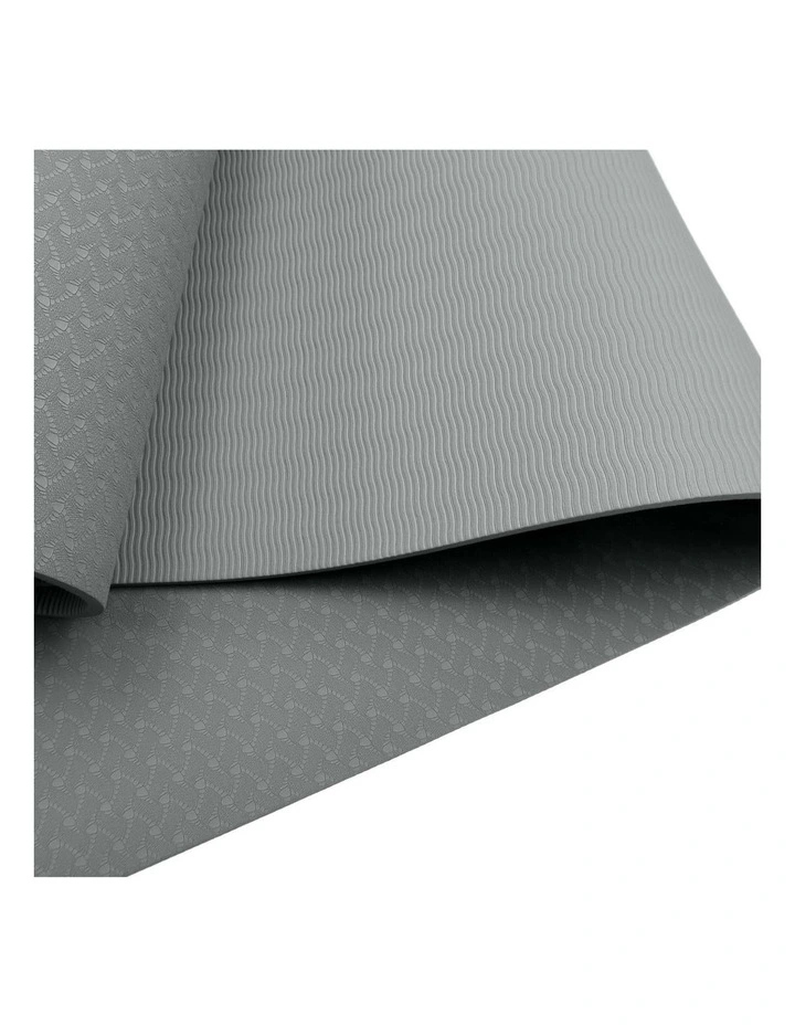 Powertrain TPE Yoga Pilates Exercise Mat 6mm - Light Grey image 2