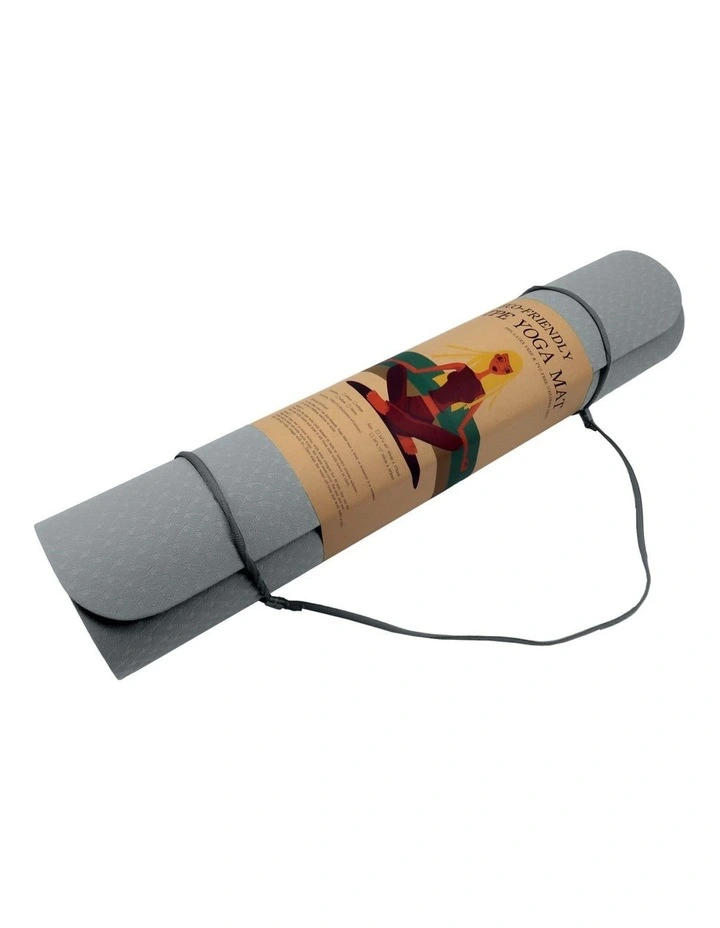 Powertrain TPE Yoga Pilates Exercise Mat 6mm - Light Grey image 6