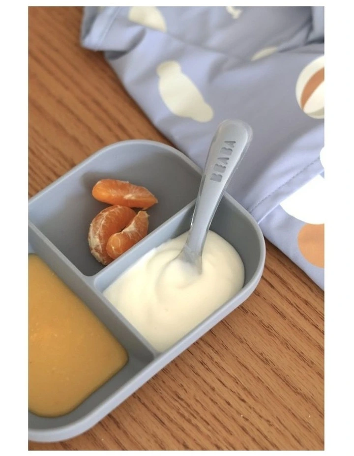 Silicone Suction Divided Plate & Spoon - Pebble image 5