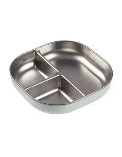 Stainless Steel Divided Plate - Misty Green