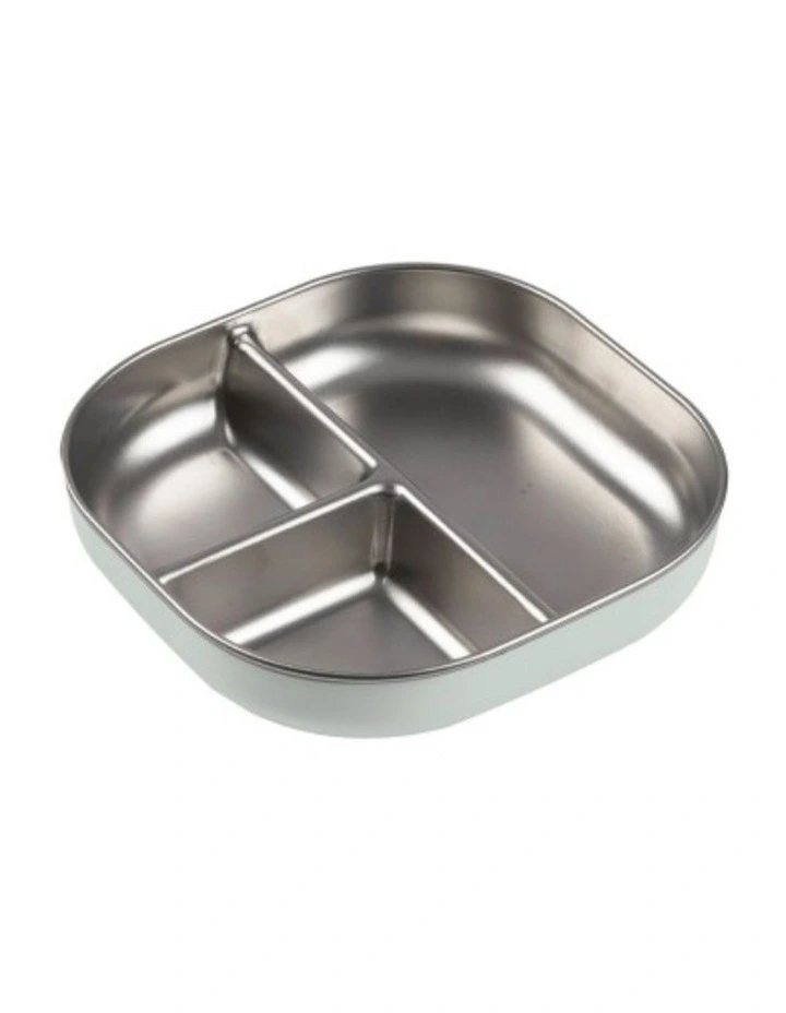 Stainless Steel Divided Plate - Misty Green image 1
