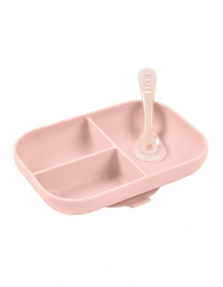 Silicone Suction Divided Plate & Spoon - Cotton Candy image 2