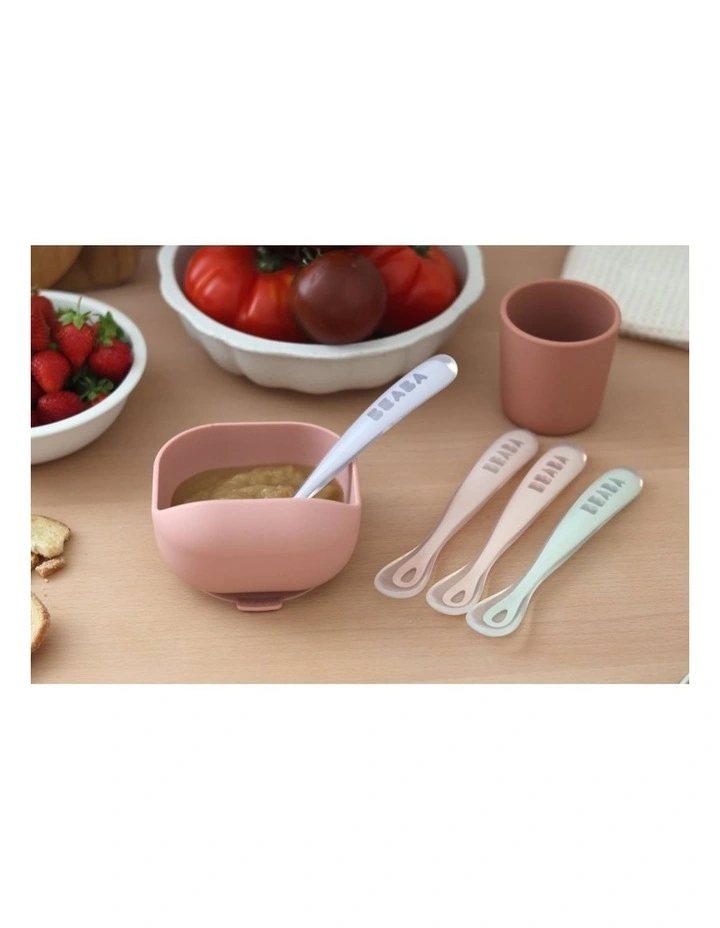 1st Stage Silicone Spoons 4 Pack - Cotton Candy/Misty Green/Pink/Lilac image 3