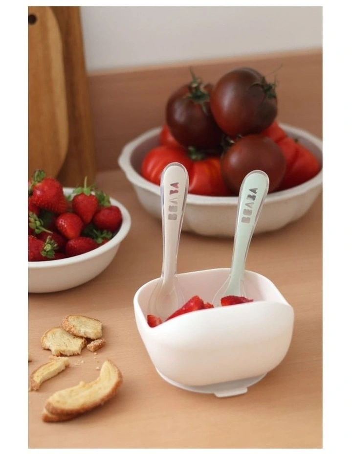 2nd Stage Silicone Spoons & Case 2 Pack - Clay/Misty Green image 3