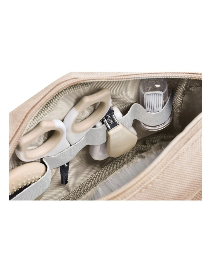 Baby 7 Piece Grooming Set with Toiletry Pouch - Clay image 3