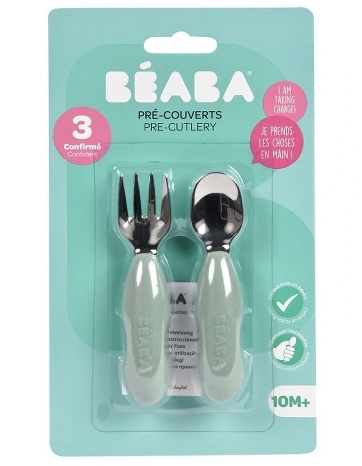 Stainless Steel Pre-Cutlery - Sage Green image 2