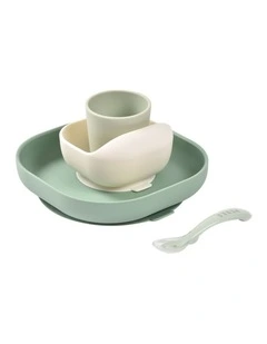 Silicone Suction Meal Set - Sage/Misty Green