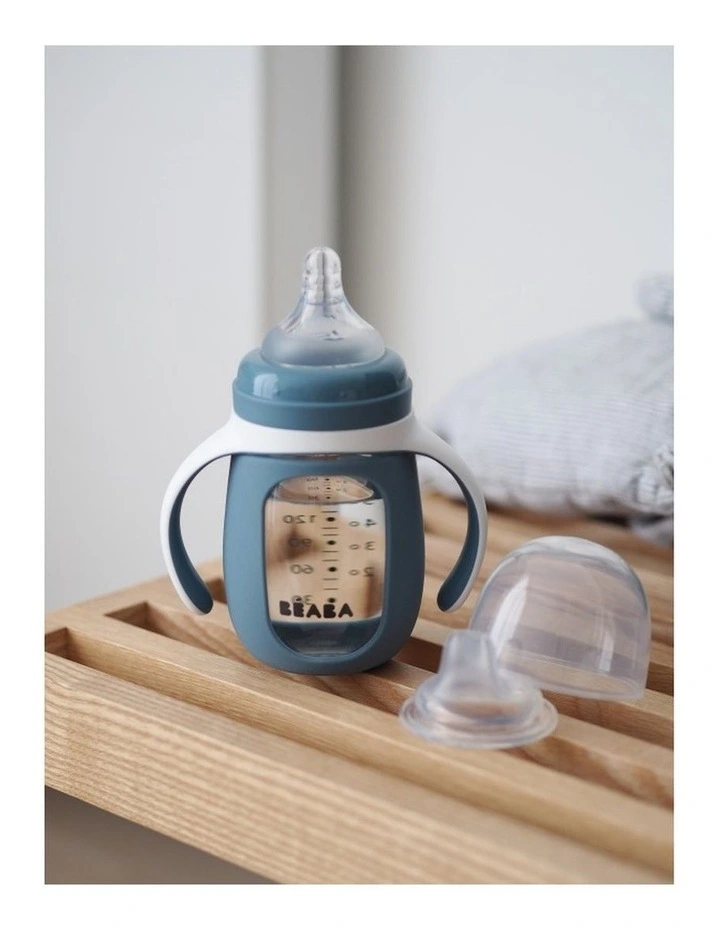 Glass Bottle with Silicone Protective Sleeve 210ml - Windy Blue image 3