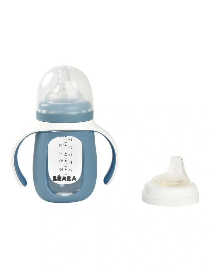 Glass Bottle with Silicone Protective Sleeve 210ml - Windy Blue image 5