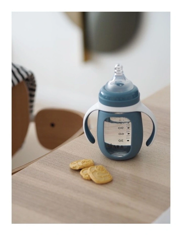 Glass Bottle with Silicone Protective Sleeve 210ml - Windy Blue image 6