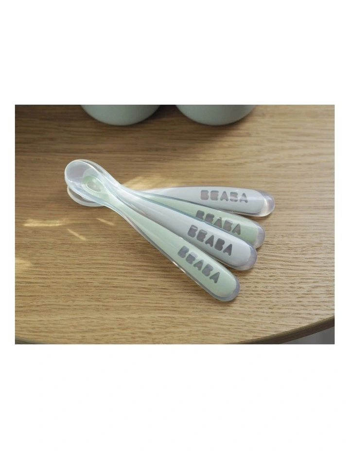 1st Stage Silicone Spoons 4 Pack - Velvet Grey/Sage Green image 4
