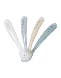 1st Stage Silicone Spoons 4 Pack - Pebble/Cloud Blue/Baltic Blue/Clay