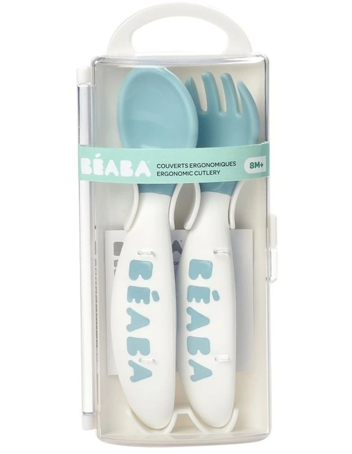 2nd Stage Training Fork & Spoon with Case - Blue image 2